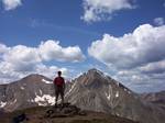 Steve between Grays and Torreys on Kelso Mountain