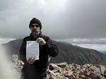 Larry Trevaskis on top with Bierstadt's Summit Register - 09-15-2002