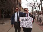 Me and Andrew Harrison Protesting Social Security Privatization in Boulder, Colorado - 03-31-2005