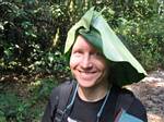 Bryan wears a leaf hat - Ecuador, January 2006