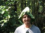 Graham wears a leaf hat - Ecuador, January 2006