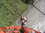 Roger's Foot on the River Gondola between Baños and Puyo - Ecuador, January 2006