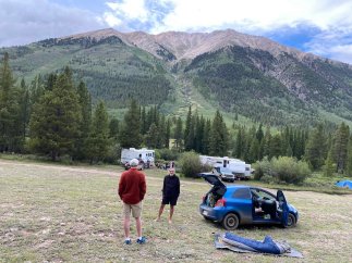 Roger J. Wendell barefoot at Winfield campground, Chafee County, Colorado - 07-24-2020