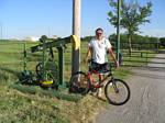 Roger J. Wendell bicycling near Norman, Oklahoma - 05-17-2006