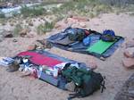 Camp at Hermit Rapids, Grand Canyon - April, 2006