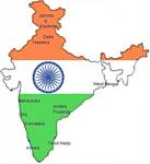 National flag inside map of India