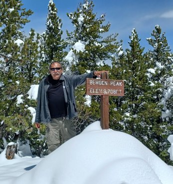 Roger J. Wendell on Bergen Peak now 9714 feet - May 22, 2022