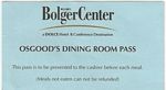 Osgood's Dining Pass, Bolger Center, Potomac, Maryland - 2007