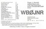 WB0JNR's Early 2000s QSL Card