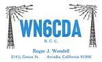 WN6CDA's QSL card - 1970