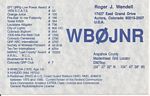 WB0JNR's 1990s QSL Card