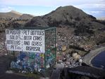 Recycling on top Mount Calvario in Copacabana, Bolivia - 06-10-2013