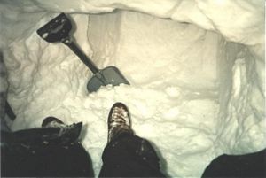 Roger Digging Down, RMNP - 02-18-1996