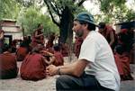 Roger J. Wendell at the Sera Debating Courtyard, Tibet - June 2001