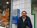 Roger J. Wendell and a Condom Dispenser in Calais, France - 10-05-2006