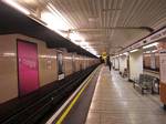 London Tube Piccadilly Line, Tami waiting at Hounslow West - 12-07-2008