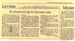 Denver Post Letter to the Editor by Roger J. Wendell - 08-26-1986