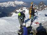 Amy Hastings and a Skier on Mt. Baker, Washington State - 06-29-2008