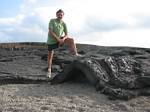 Roger J. Wendell and a lava fold, Big Island, Hawai'i - February 2007