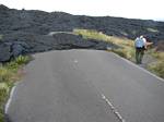 Lava on the road, Big Island, Hawai'i - February 2007