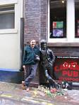 Roger J. Wendell at the statue of John Lennon, in Liverpool, England - 10-10-2006