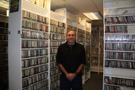 Roger J. Wendell at KGNU's music library - 11-30-2018