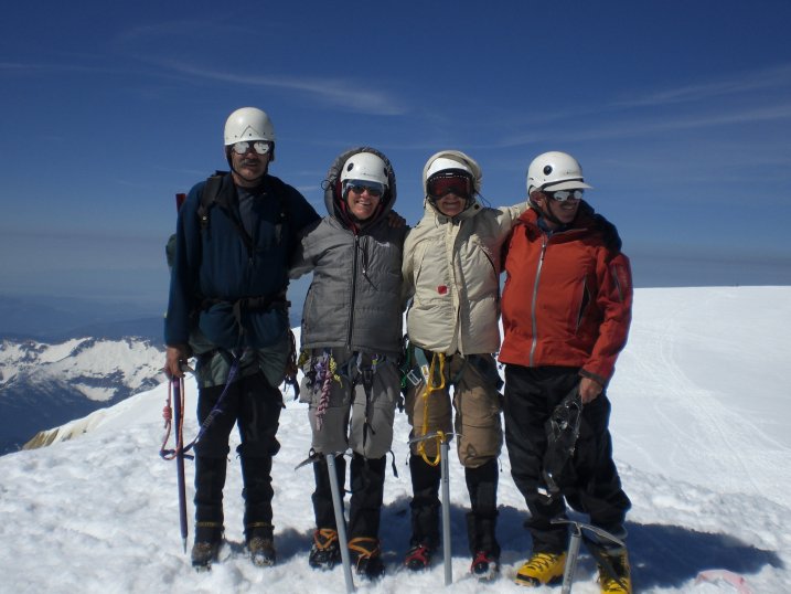 Roger J. Wendell, Linda Jagger, Amy Hastings, and Tom Jagger on top of Mount Baker (Komo Kulshan) - 06-29-2008