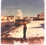 Roger Shoveling Snow, 11590 East Kentucky Avenue, Aurora, Colorado 80012 - January 1975